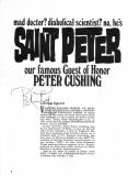 Peter Cushing invité d'honneur de la convention Famous Monsters of Filmland en 1975 (page du catalogue)