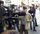 Ron Howard, en tournage à Rome, devant le Panthéon