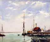 Le port de Whitstable. Tableau peint par Peter Cushing