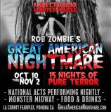 A l'occasion du prochain Halloween, Rob Zombie ouvrira à Los Angeles une nouvelle attraction, intitulée "Rob Zombie's Great American Nightmare" (voir ci-dessous)