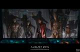 Les principaux personnages des "Gardiens de la galaxie" : Dave Bautista (Drax), Zoe Saldana (Gamora), Chris Pratt (Star-Lord), ainsi que l’arbre Groot et Rocket Raccoon, que nous verrons le 13 août prochain.