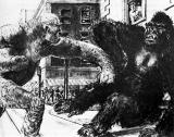 King Kong vs Frankenstein, un dessin de Willis O'Brien, qui préfigura le japonais "King Kong contre Godzilla"....
